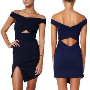 Bec & Bridge Admiral Wrap Cutout Dress Blue Sz 6